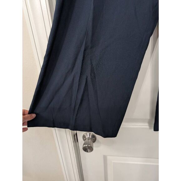Go Silk Wide Leg Pants women's 4 navy blue 100% silk flowy minimalist coastal - Picture 3 of 8